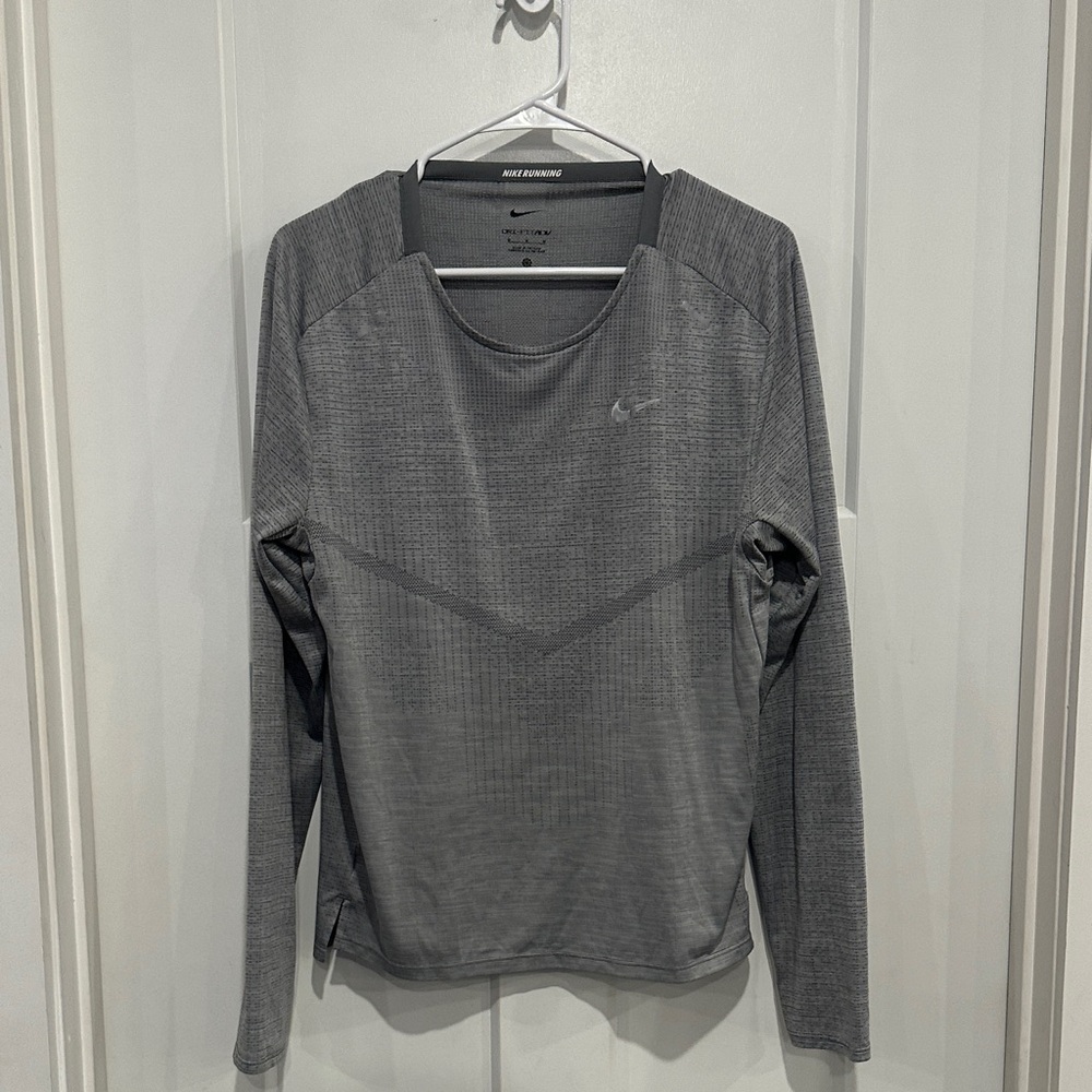 Nike Grey Long Sleeve Performance Shirt